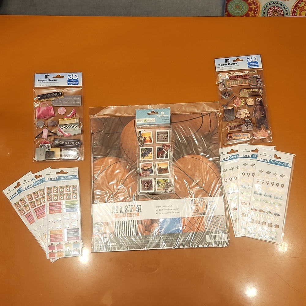 NEW Paper House Scrapbooking paper kit and random stickers